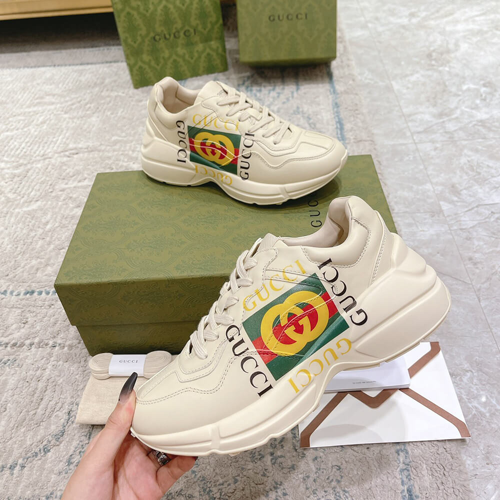 Rhyton Gucci logo leather sneaker