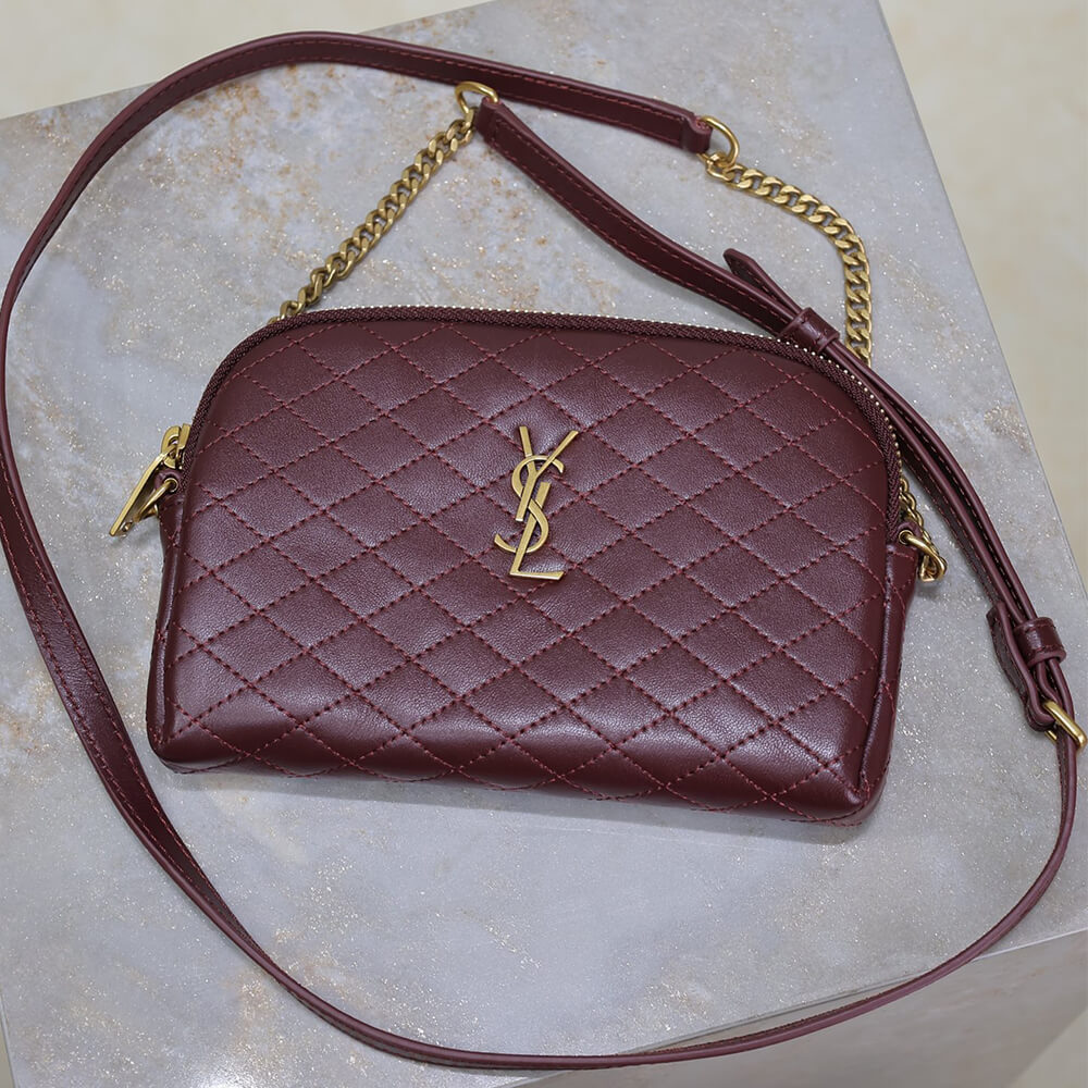 YSL Gaby zipped pouch in quilted lambskin(HIGH-END)