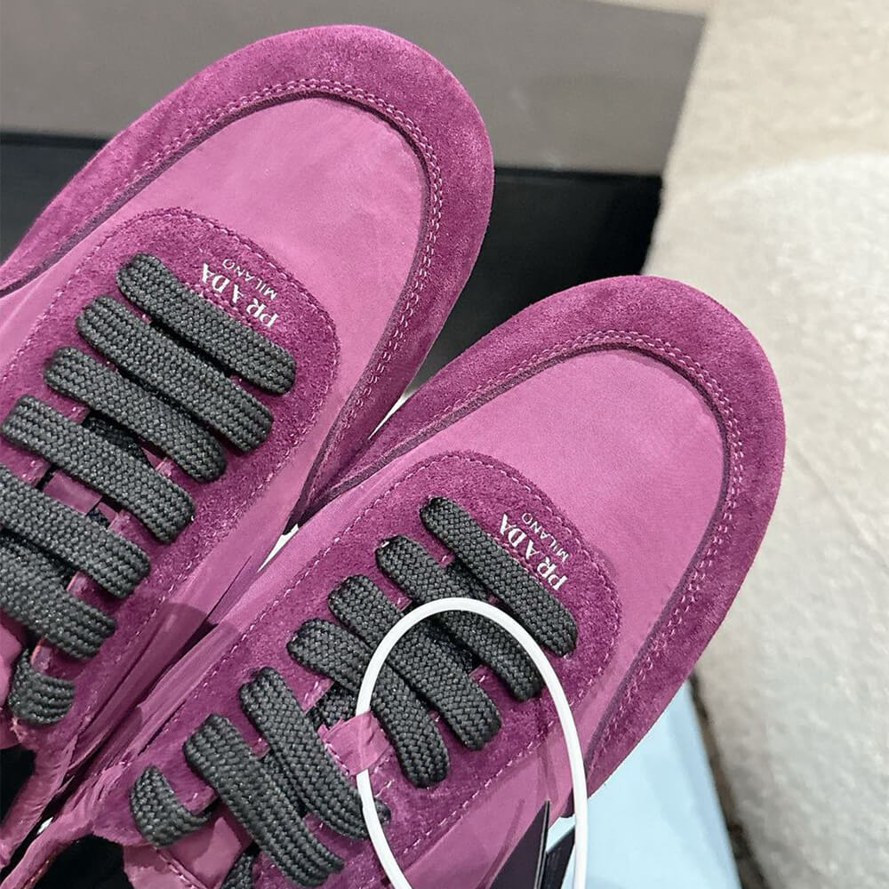PRADA Collapse Re-Nylon and suede sneakers