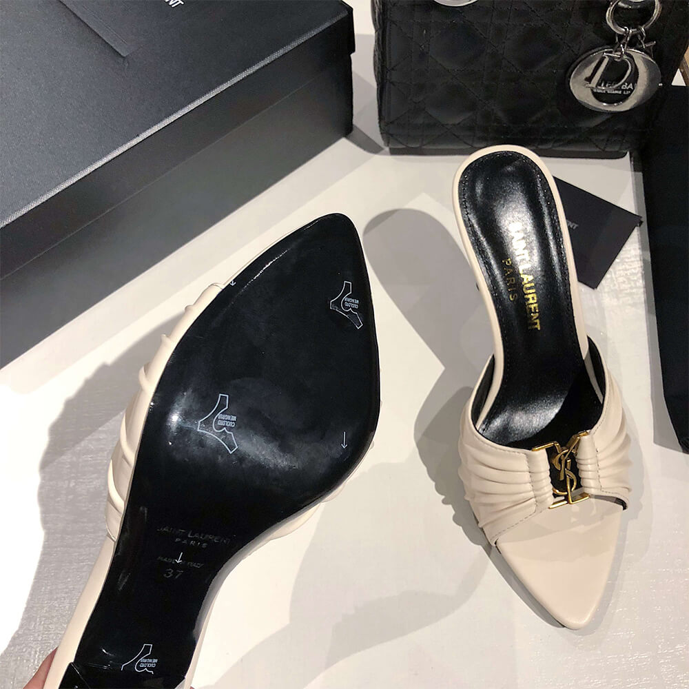 YSL  BABYLONE MULES IN SMOOTH LEATHER