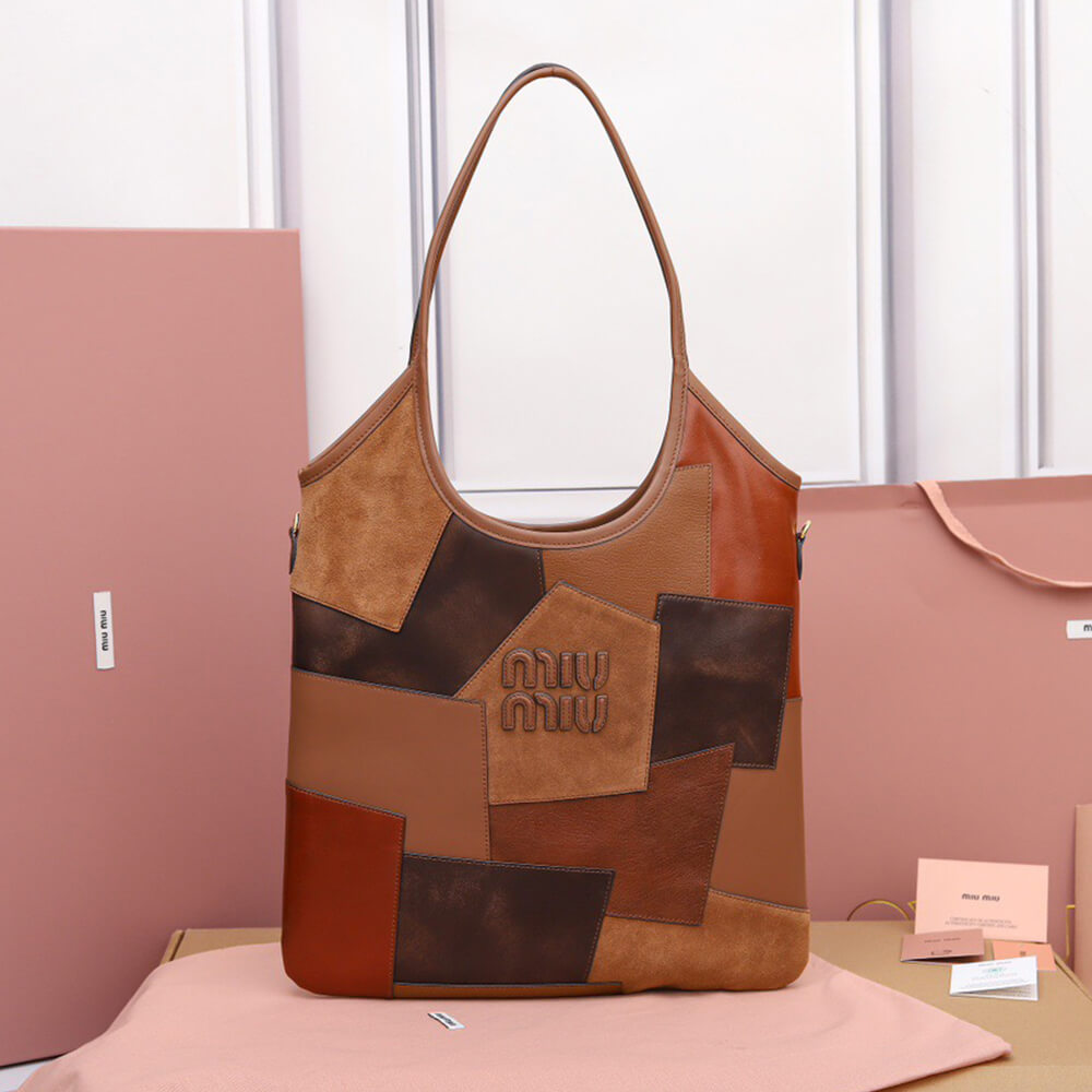 MIUMIU REGULAR IVY leather patchwork bag(HIGH-END GRADE)