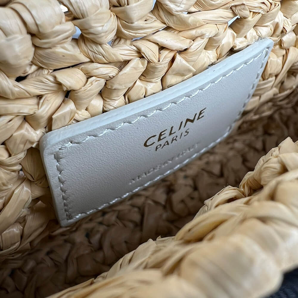 CELINE CHAIN SHOULDER BAG CLAUDE IN RAFFIA EFFECT TEXTILE(HIGH-END GRADE)