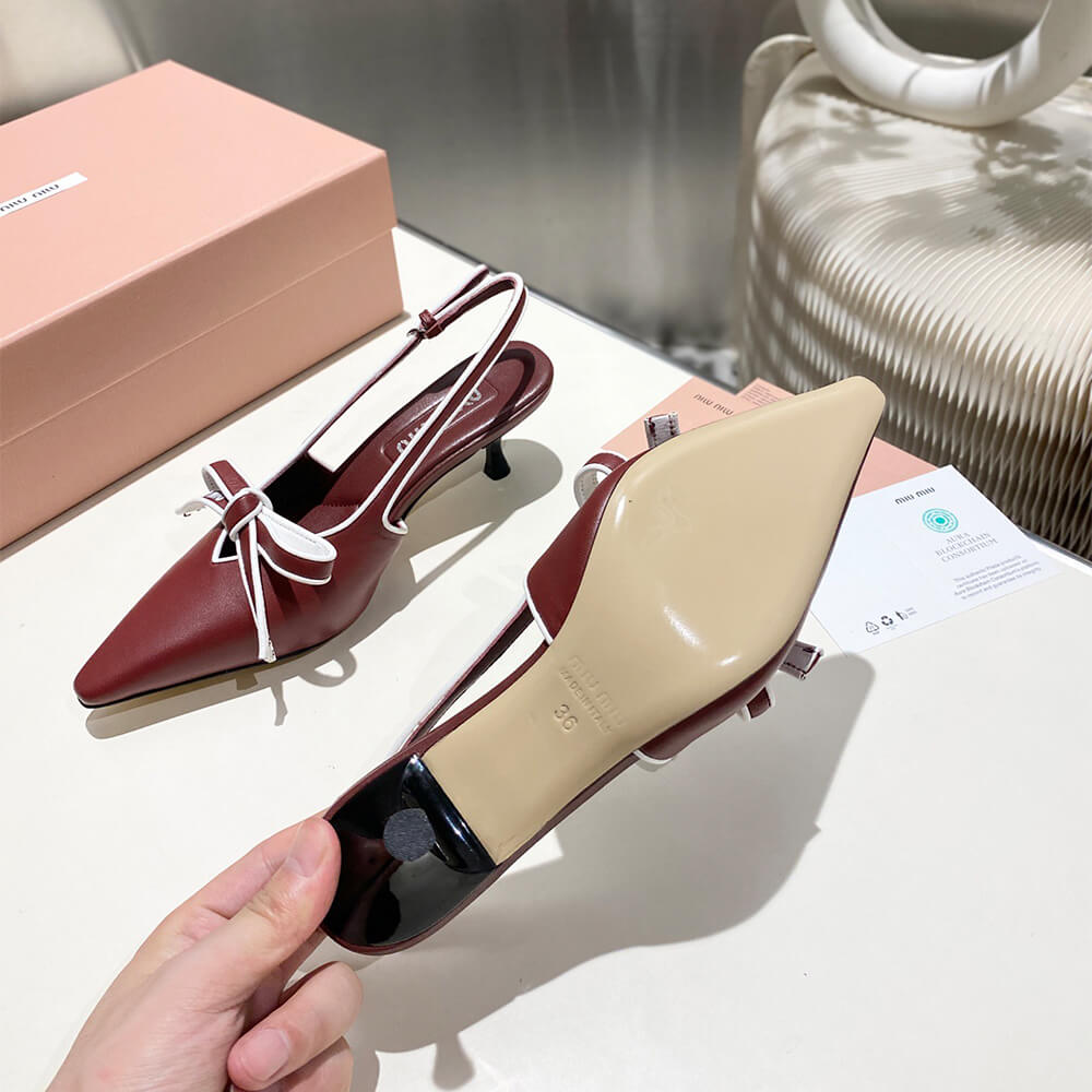 MiuMiu Nappa leather slingback pumps