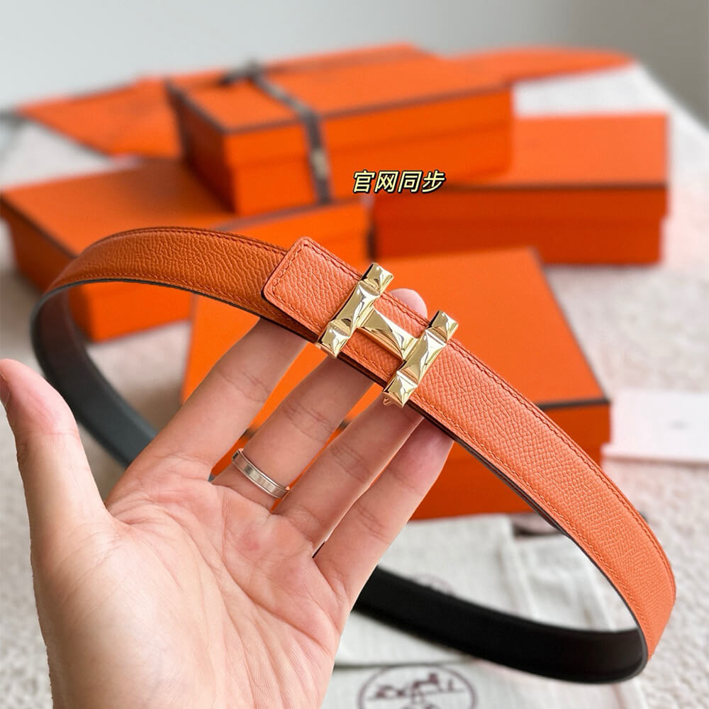 H Infini belt buckle   Reversible leather strap 24 mm