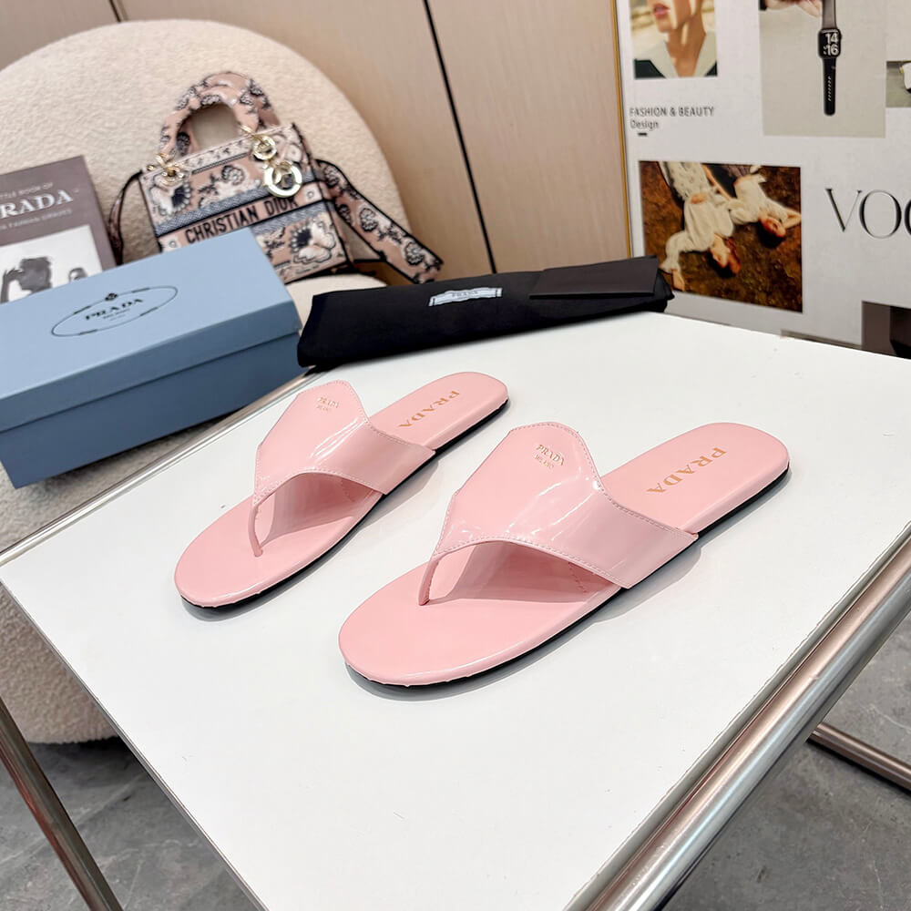 Prada Brushed leather thong sandals
