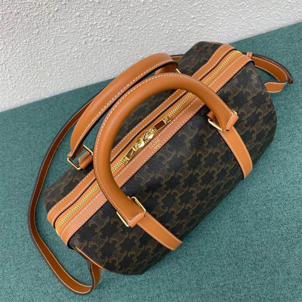 CELINE Large Boston IN Triomphe Canvas and calfskin