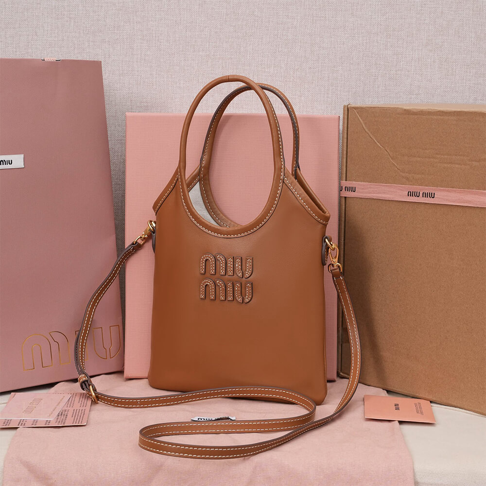 MIUMIU MINI IVY leather handbag(HIGH-END GRADE)