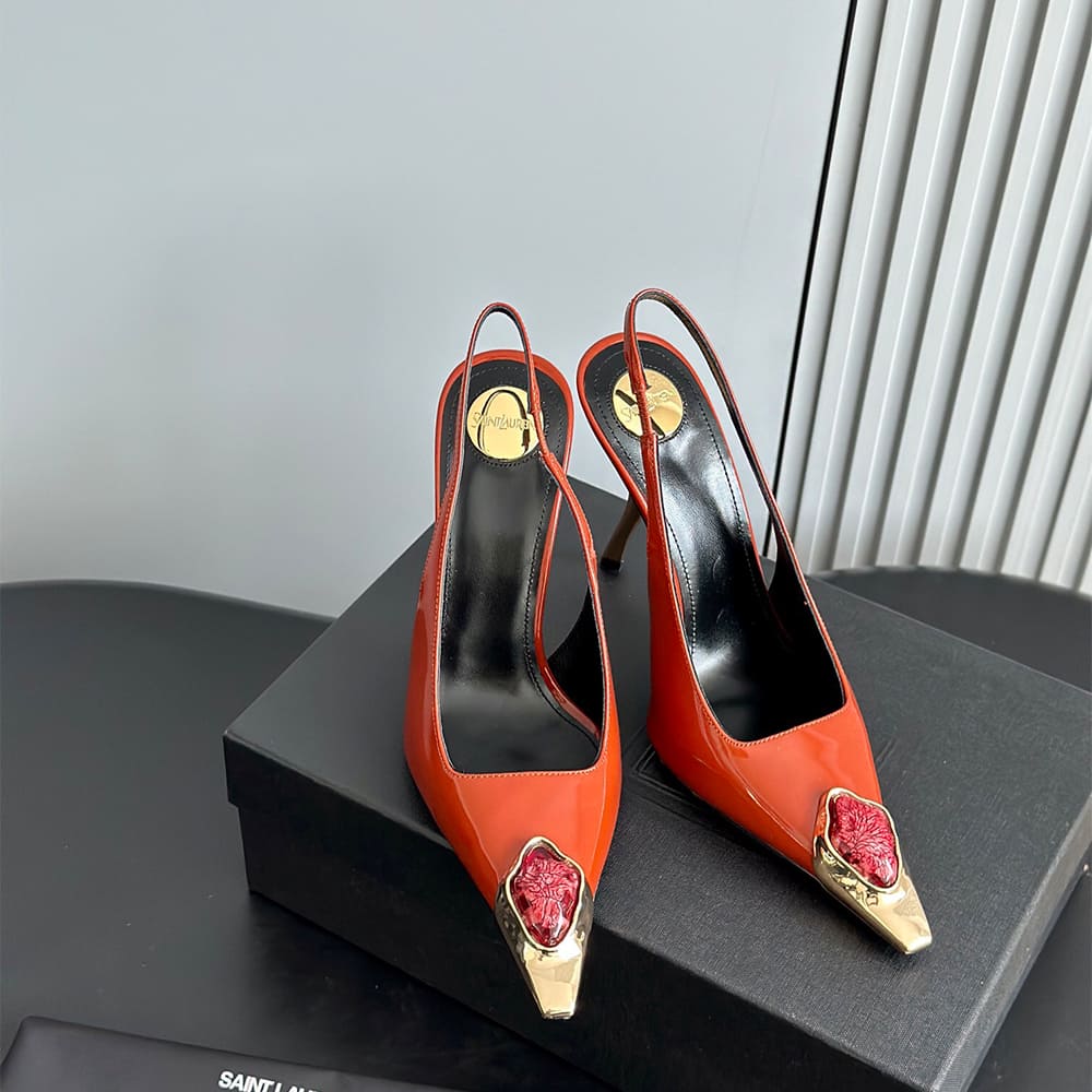 YSL Loulou Slingback Pumps in Patent Leather