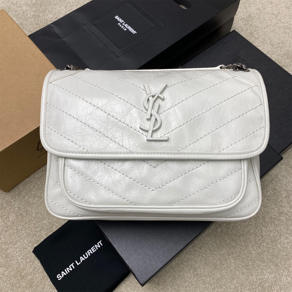 YSL NIKI MEDIUM IN CRINKLED VINTAGE LEATHER(HIGH-END GRADE)
