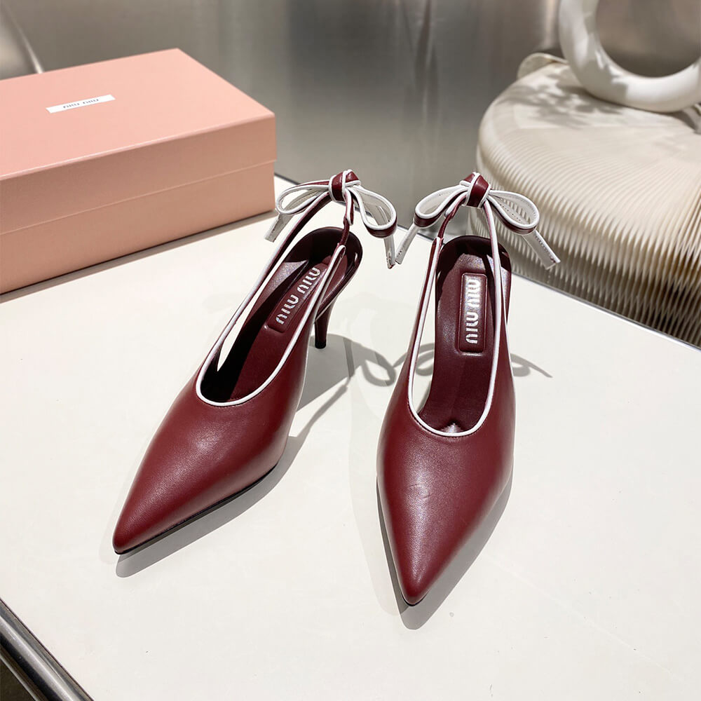 MiuMiu Nappa leather slingback pumps