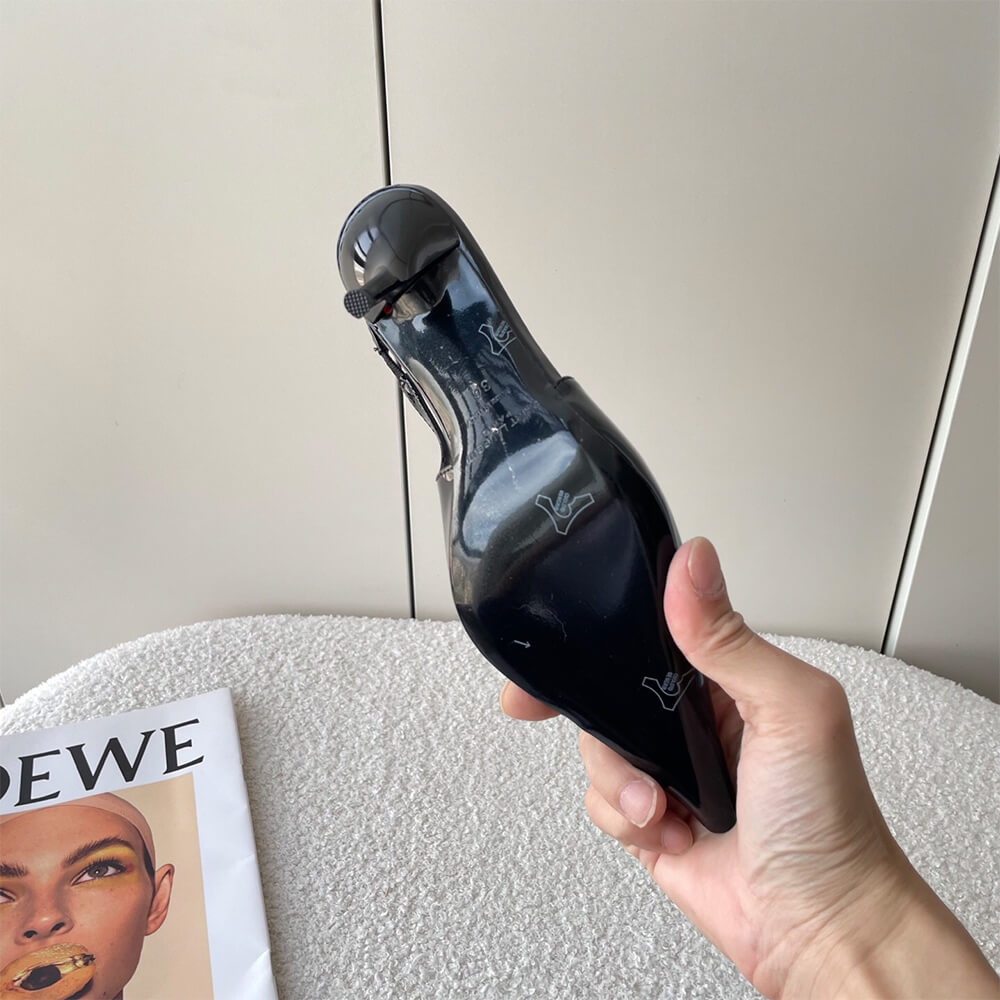 YSL Babylone Breteuil Slingback Pumps in Patent Leather