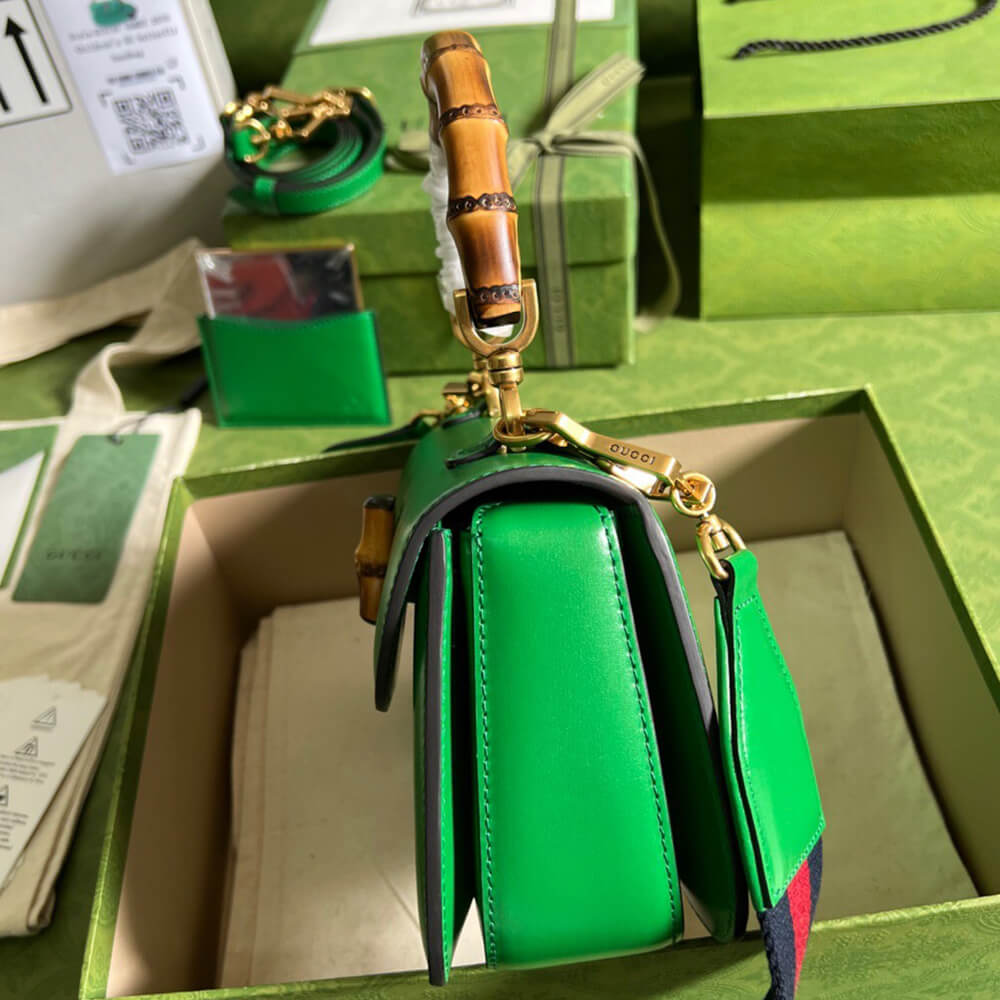 GUCCI BAMBOO 1947 JUMBO GG SMALL TOP HANDLE BAG
