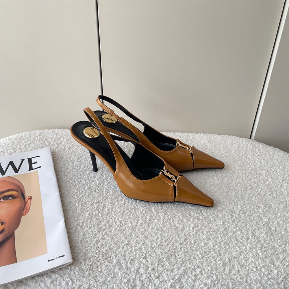 YSL Babylone Breteuil Slingback Pumps in Patent Leather