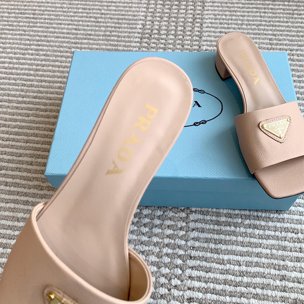 Prada Saffiano patent leather sandals