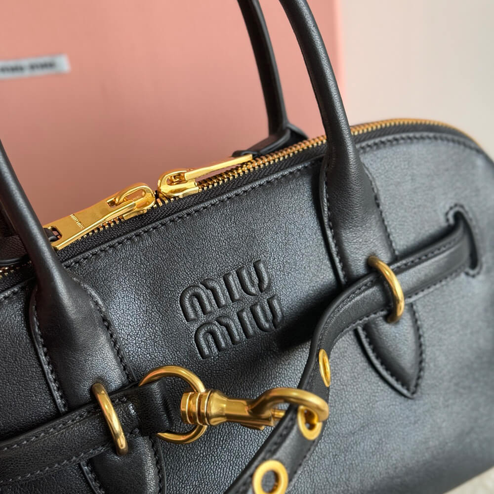 MIUMIU Aventure nappa leather top-handle bag(HIGH-END GRADE)