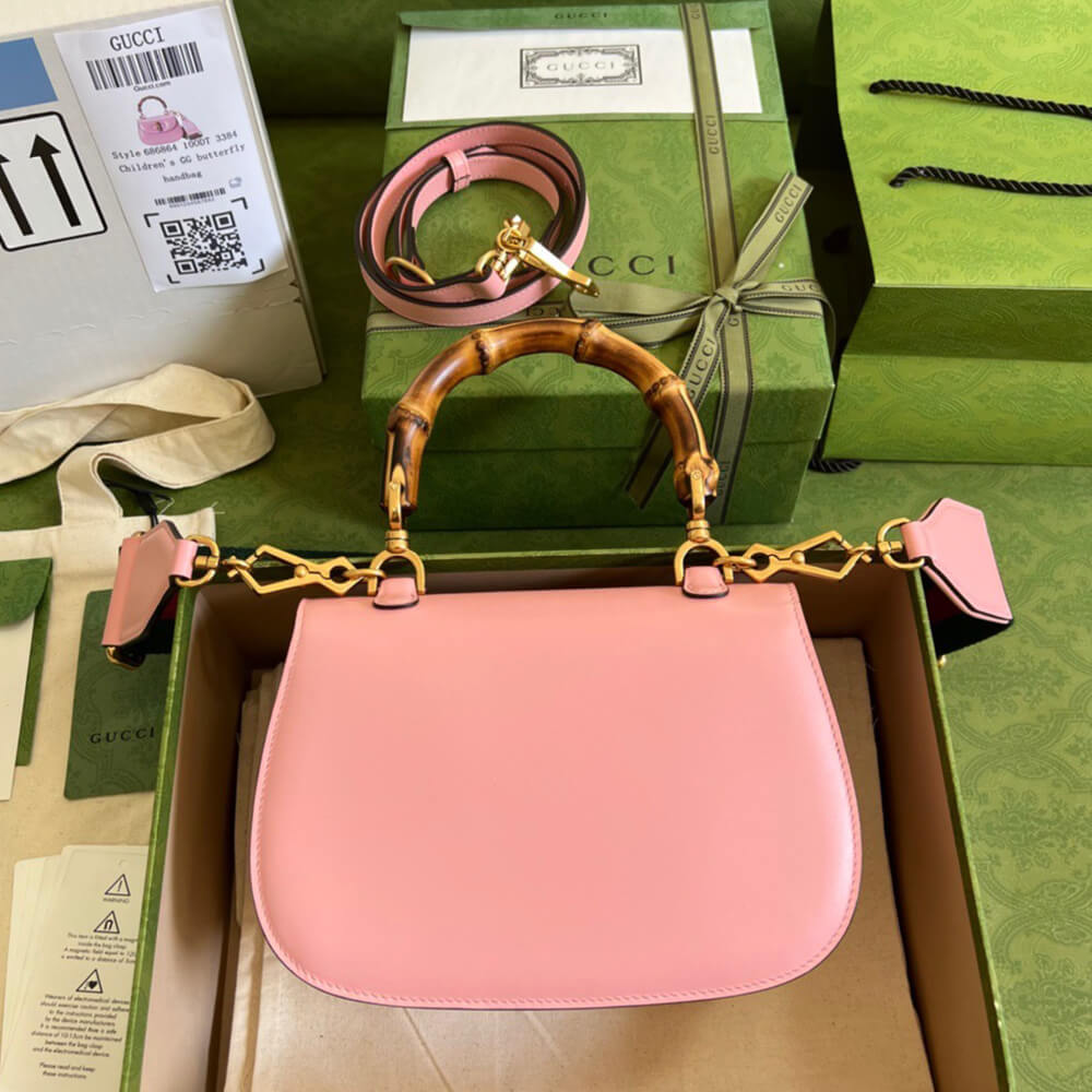 GUCCI BAMBOO 1947 JUMBO GG SMALL TOP HANDLE BAG