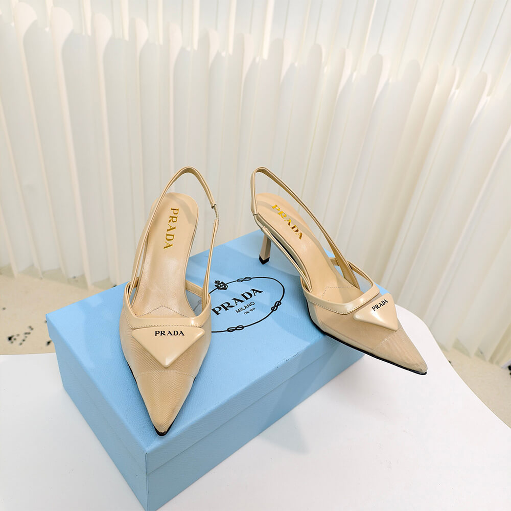 PRADA Mesh fabric slingback pumps