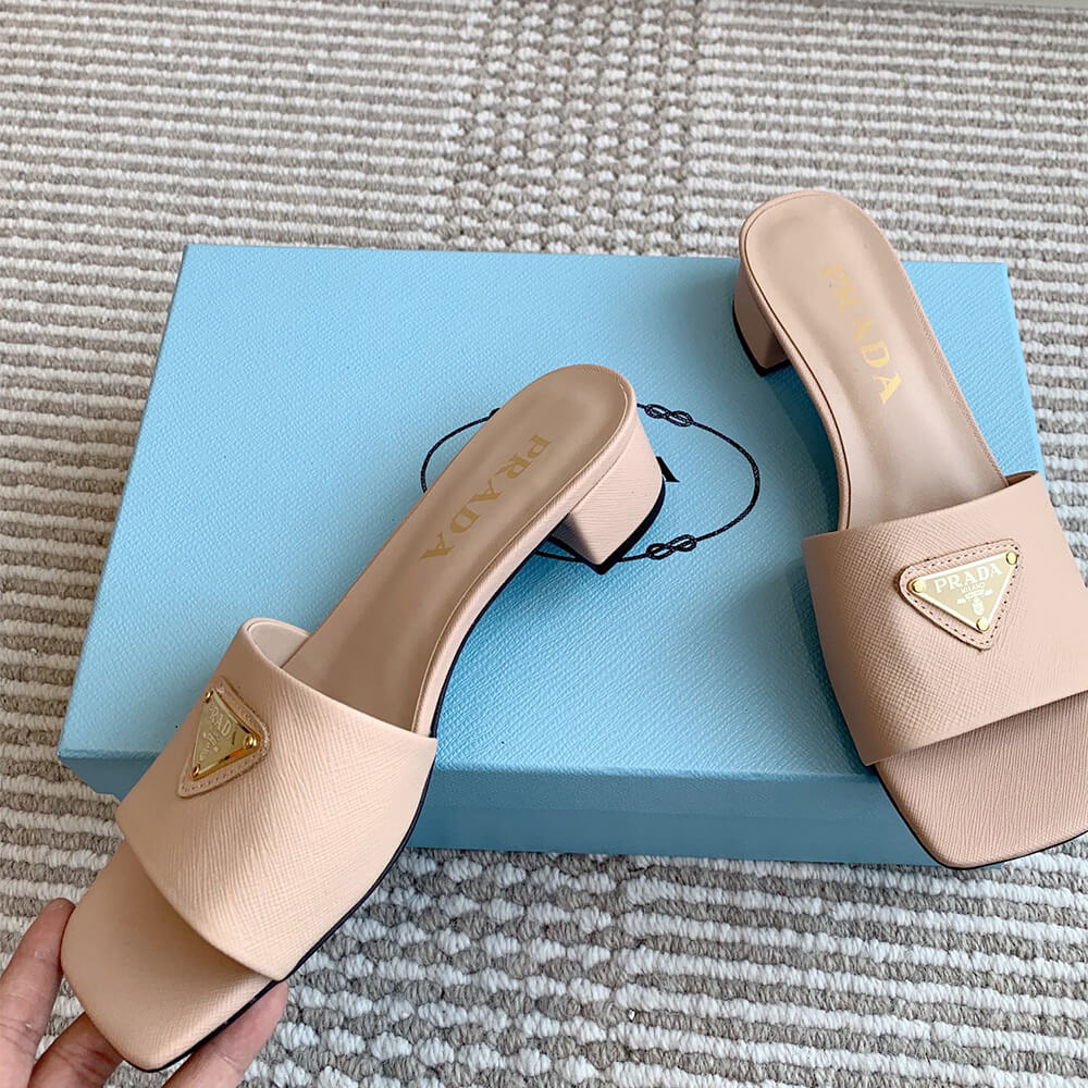 Prada Saffiano patent leather sandals